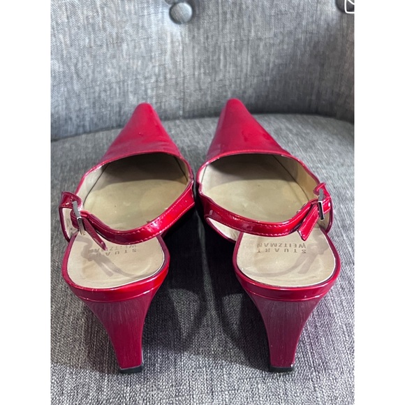 Stuart Weitzman Glossy Red Slingback Heels - Picture 16 of 16